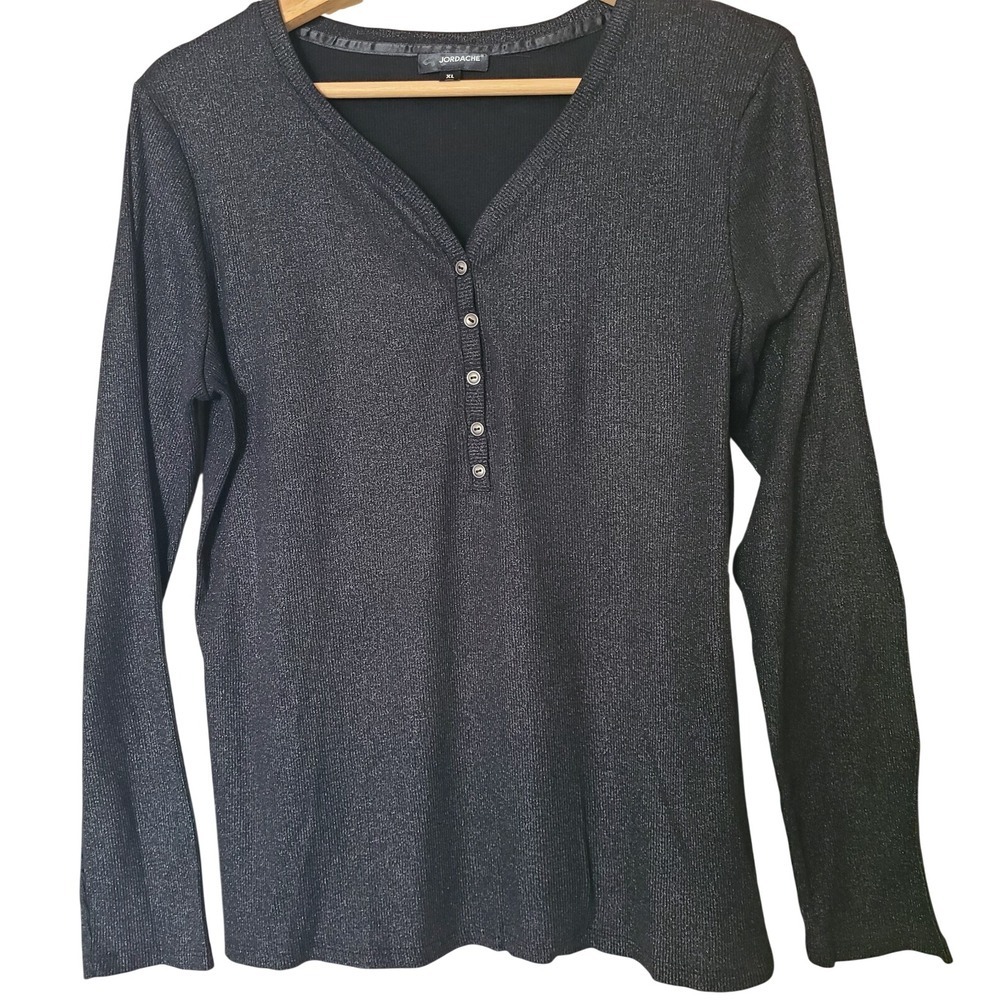 Jordache Long-Sleeve Shirt Xl Women's Y2k Cotton Vintage Sweater